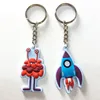 Custom 3D rubber rocket shape soft keyring