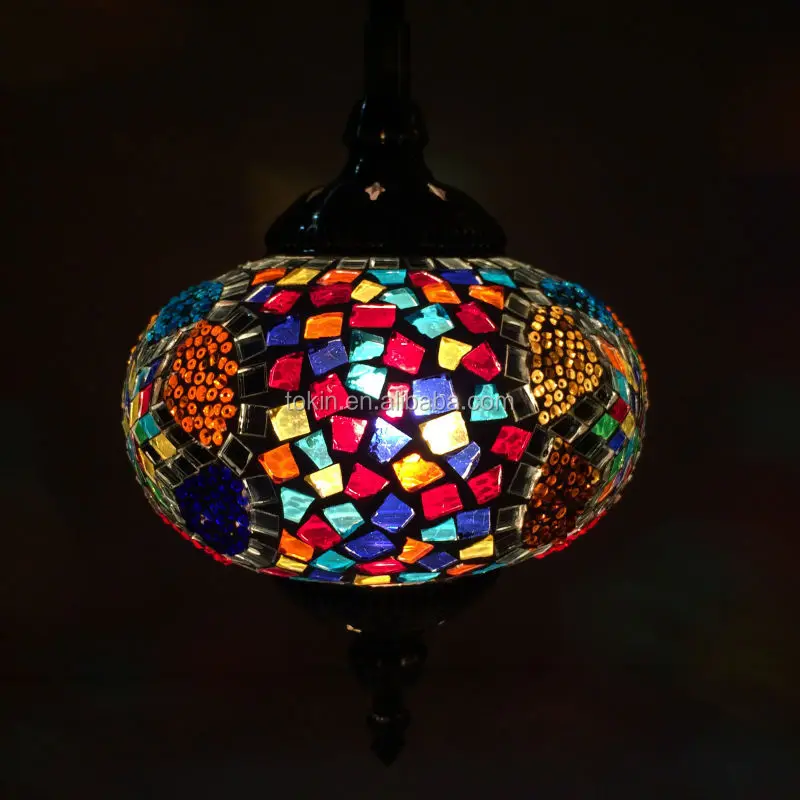 Tokin Beautiful Handmade Turkish Mosaic Lamp Single Ball Hanging Lights for Home and Night Club Decoration