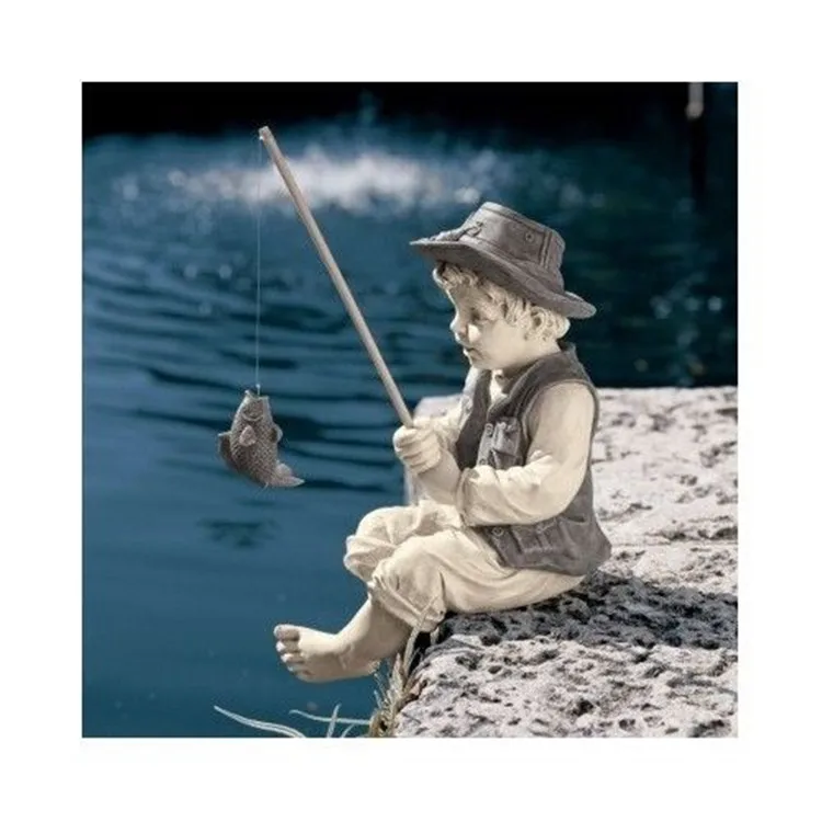 Llife Size Vivid Bronze Fishing Boy Statue For Sale Buy Brass Outdoor