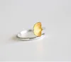 Luxury Fan Shaped 925 Silver Ginkgo leaf open Ring