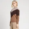 Cashmere Intarsia Lux Royal Blocking Knitted Pullover