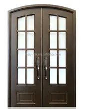 Arch top belangrijkste entry smeedijzeren deur met opening venster FD-384