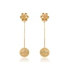 95354 Hot sale attractive women jewelry simple design ball pendant gold plated drop earrings