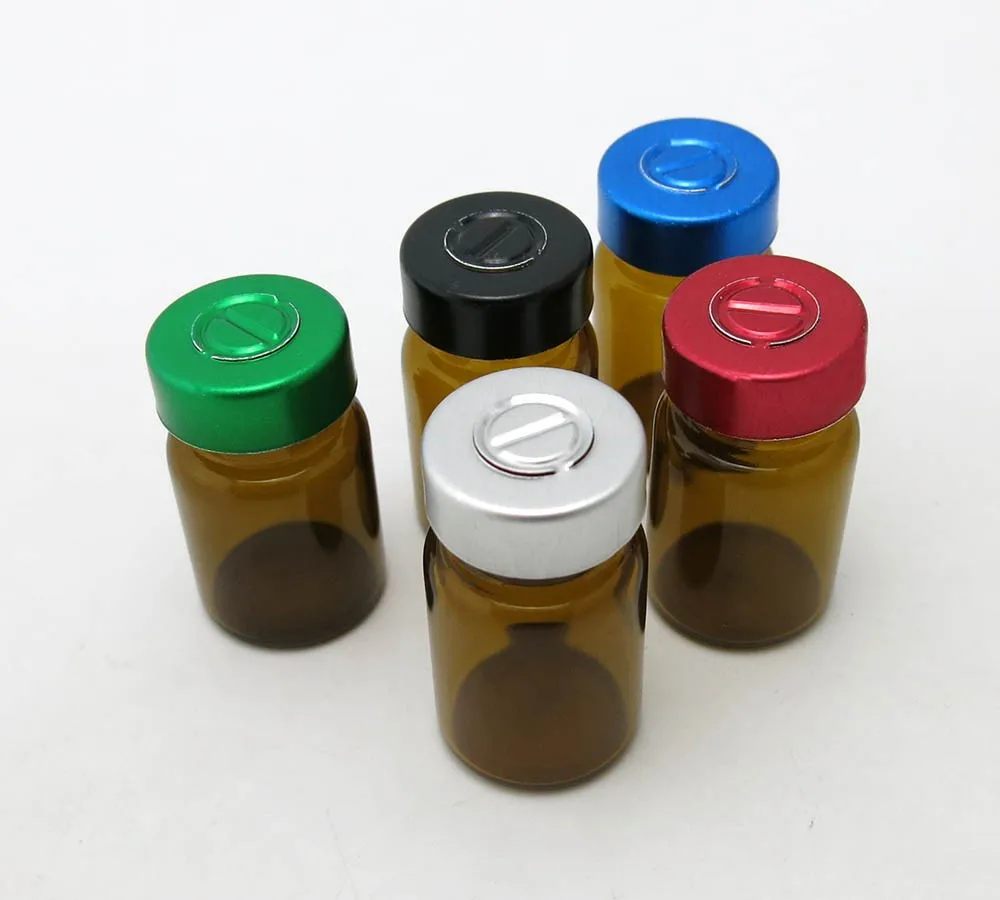 Mini 6ml Medicine Glass Bottle With Rubber Stopper&aluminum Flip Off