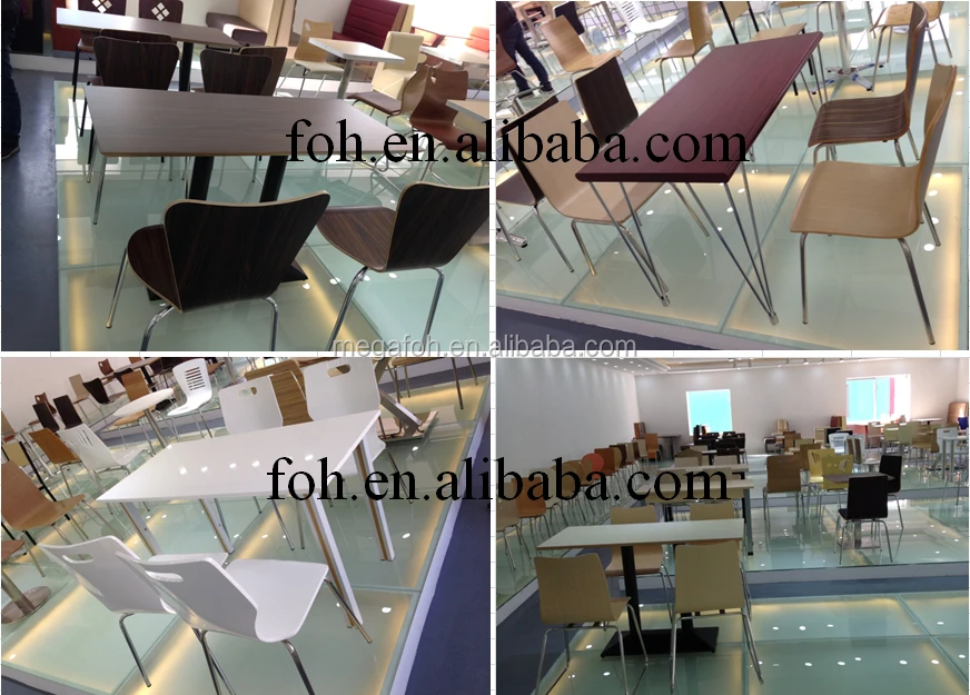 Stand Steel Base Restaurant Furniture Dining Table and Chair(FOH-BC35)