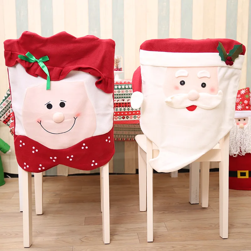 Christmas Decoration For Chair Back Mrs Claus And Santa Claus Christmas Chair Cover Buy Chair Cover Christmas Chair Cover Hat Bands Red Nonwovens