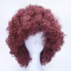 Natural Short Fire Wine Red Mohawk Deep Kinky Curly Bob Full Lace Front Human Hair Wig For Black Women