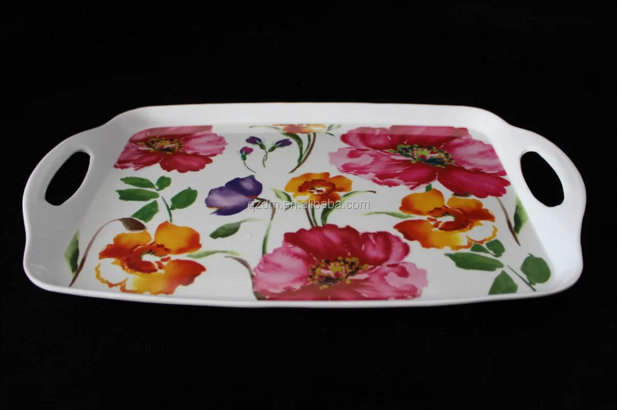 Flower Print Melamine Homeware tray, Plastic tray