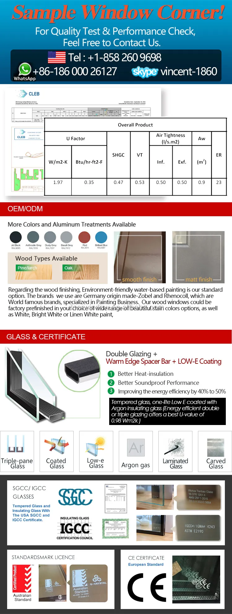 New York American NAMI Certified Aluminum transom awning window sash profile crank open window