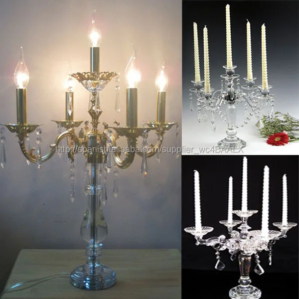 Candelabro De Cristal Para La Boda Centros De Mesa Buy Candelabro De