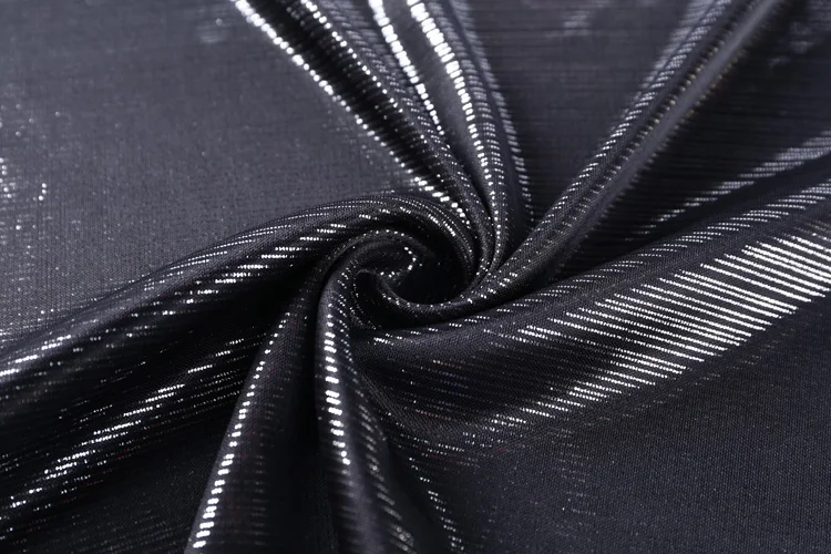 Super Soft Black 100% Polyester Super Knit Bodre Foil Poly Satin Fabric ...