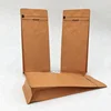 China wholesale brown kraft paper box bottom one way valve ziplock coffee packing bag