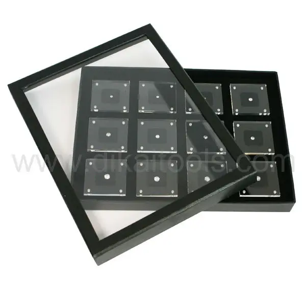New Clear Acrylic Loose Diamond Display Box Set Plastic Jewelry Display