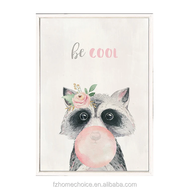 Fox Ra Dear Animals Canvas Painting Nordic Cartoon Oil Fox Ra Dear Animals Canvas Painting