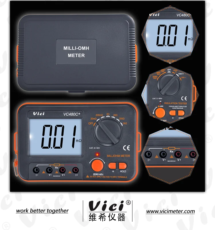 Vc480c+ 3 1/2 Digital Milli-Ohm Meter - China Digital Multimeter