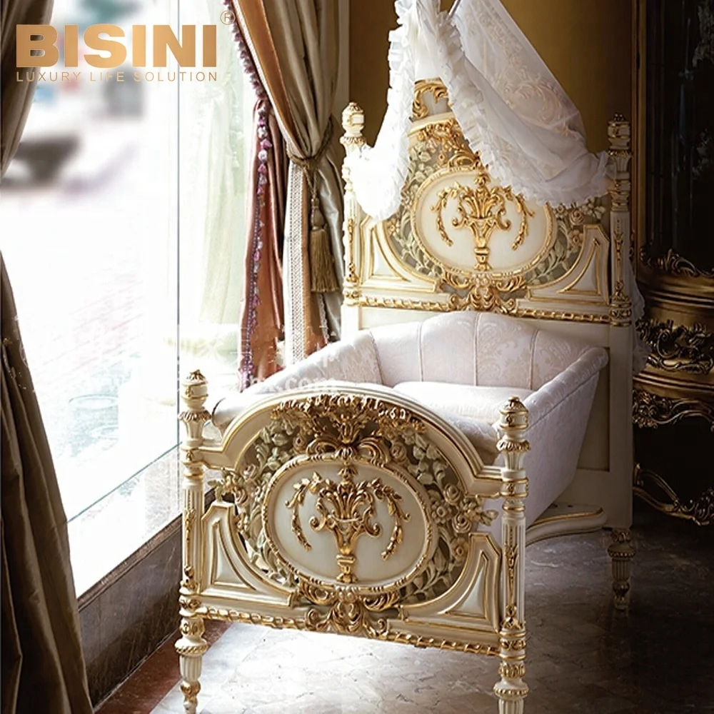 Bisini Luxury Royal Wooden Baby Crib 