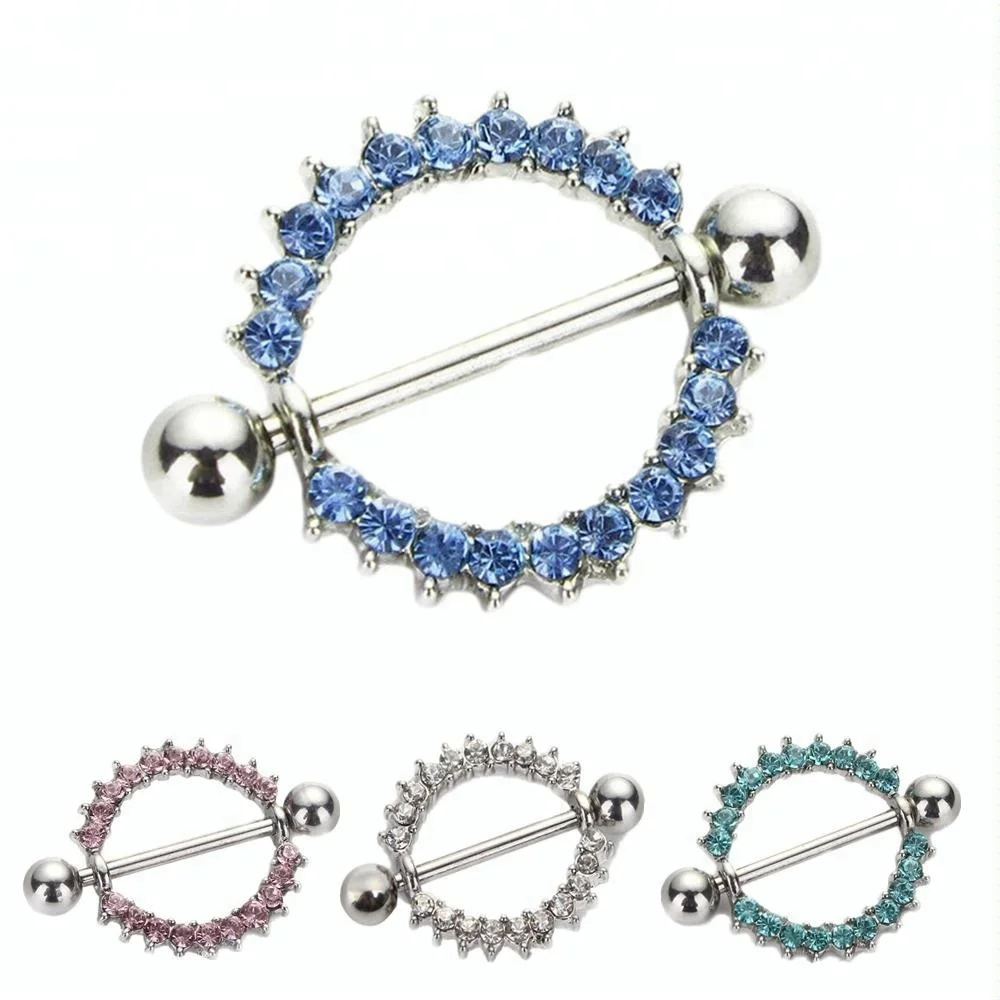 Crystal Stainless Steel Bar Navel Belly Piercing Set 14g Buy Crysta