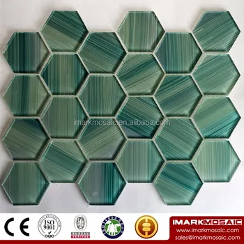 Imark Green Wood Texture Hexagon Pattern Glossy Gl Mosaic Tile Imark Green Wood Texture Hexagon Pattern Glossy Gl Mosaic Tile For Decorative