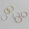 Minimalism thin 1.2mm Smooth Line Rose Gold S925 sterling silver Fine Ring