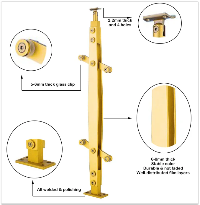 China Top 5 Glass Handrail Manufacturer Modern Design Stainless Steel Glass Railing Model Interior Stair Tempered Glass Railings