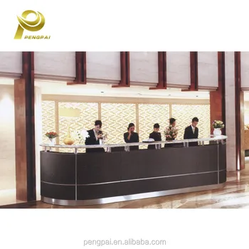 Big Size Black Round Modern Reception Desk Dimensions For Hotel