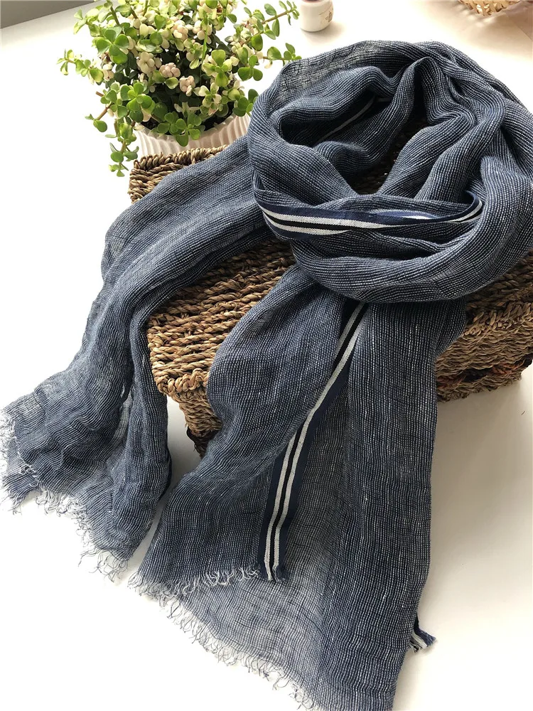 Linen And Cotton Men Scarf,Spring And Summer Men Linen Scarf In Uv