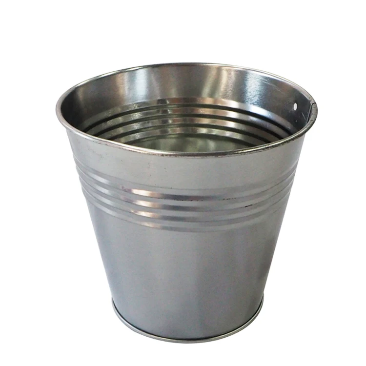 Small Metal Wholesale Metal Bucket For Plant Rolling Garden Bucket