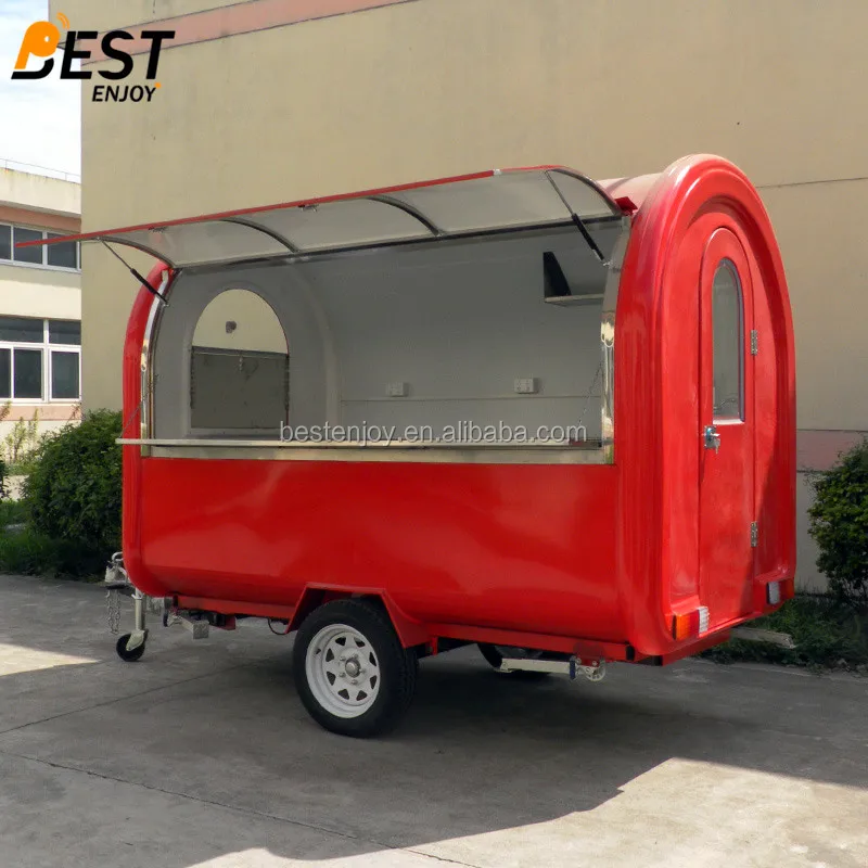 3m long round 2 axles 4 wheels factory export mobile food cart truck trailer for sale - 02