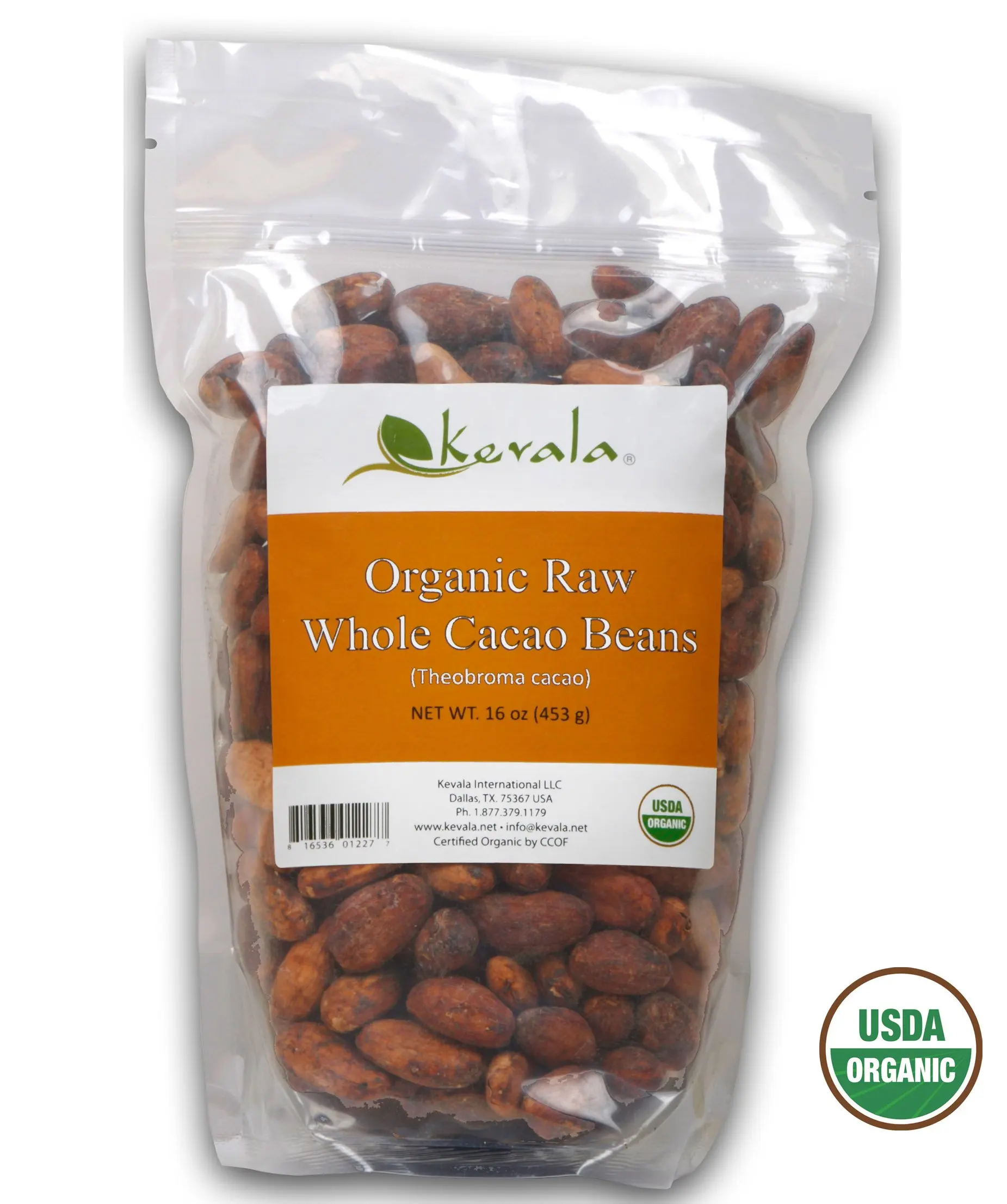 Kevala Organic Raw Cacao Beans 1Lb