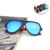 Aviation mirror polarized skateboard wood sunglasses