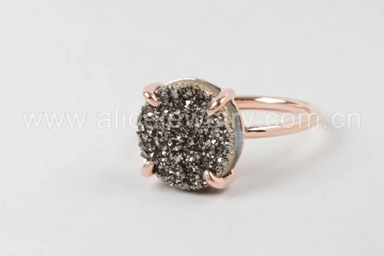 ERIMISH STACKABLE ROSE GOLD DRUZY RING main image 1