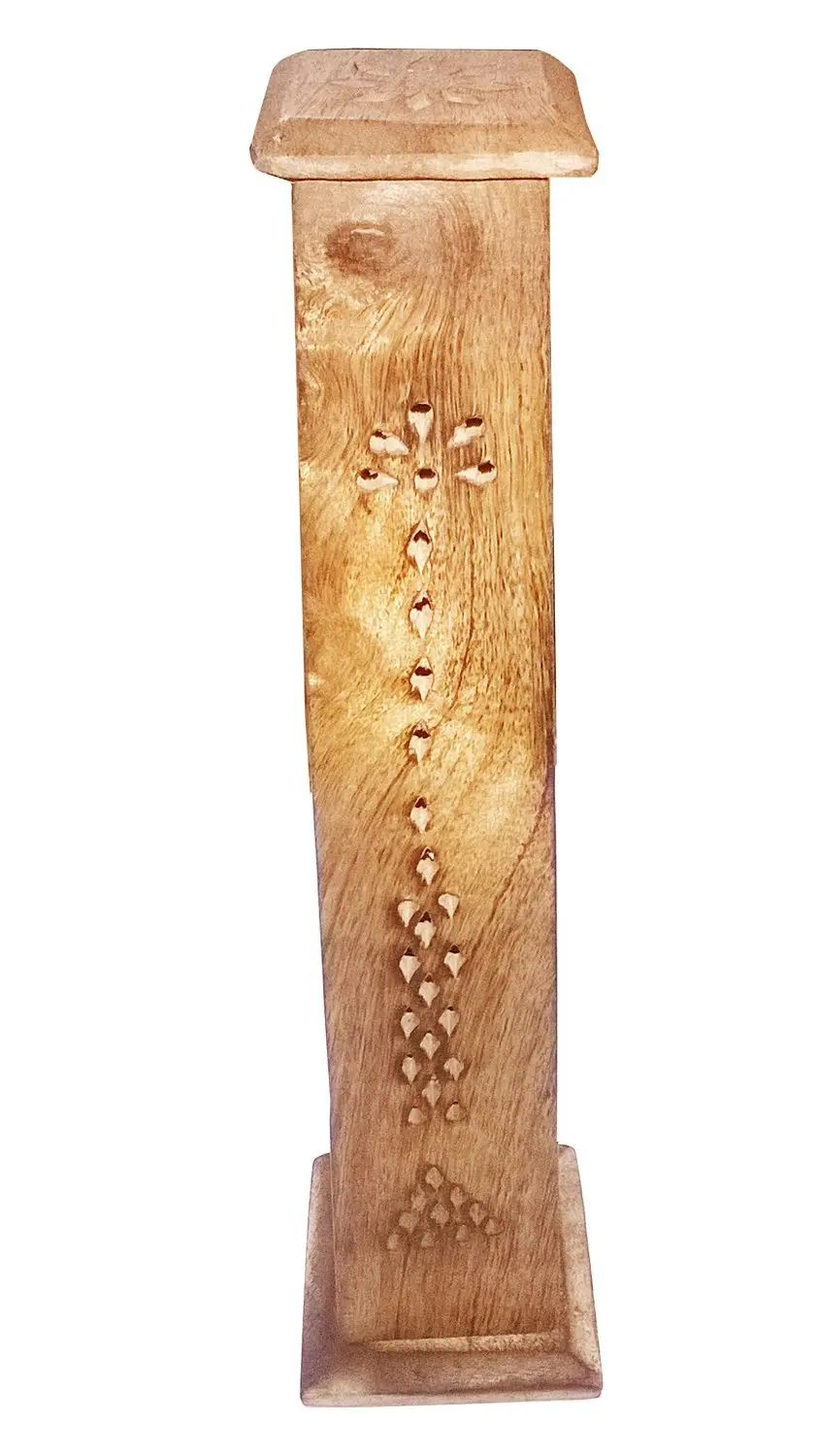 Babli 12 Inch Wooden Incense Tower//Incense Stick Holder//Incense Cone Stand with Intricate Floral Carving Wooden Incense Holder on Big Sale