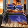 3D Setting sun High definition printing Bedding set/Bed sheet/Quilt duvet cover/Lake Swan