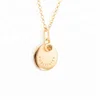 Woman fashion accessories birthday stone positivity coin pendant necklace sterling silver