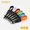 USB Cable 3 in 1 Keychain ISO/Micro/Type C, Portable Magnetic Charging Sync Cord, Short and Pocket Size Charger for Apple