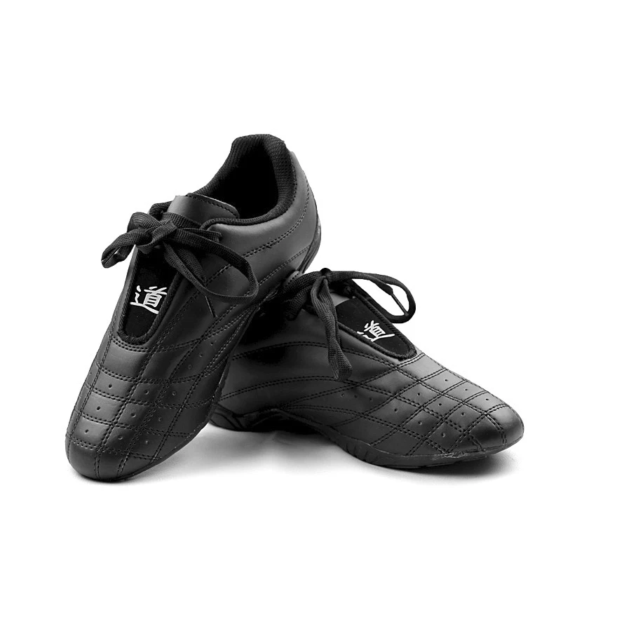 black leather training shoes