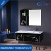 New wall mounted pvc vessel sink vanity with side cabinet