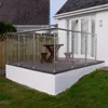 Clear glass railing with stainless steel baluster