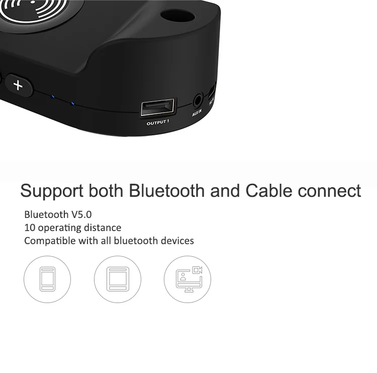 LAIMODA 2019 New design Three in one 3in1 Portable Holder qi Wireless phone charger Bluetooth Speaker with 1200mAh Power Bank - ANKUX.COM
