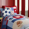 Natural Cotton Double Applique American Football Kids Bed Sheet Set Blanket