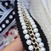 2.4 cm width White Back braided beaded trimming