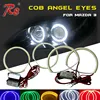 OEM service LED COB ccfl angel eyes motorcycle headlights for Mazda 3 4 Halo Rings aes g1 double angel eye hid projector lens