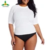 New Coming Women's Plus Size Solid Work Tops UPF 50+ Swim Shirt Active Rashguard