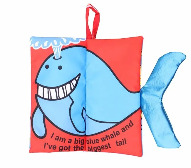 Baby sea animals tails soft Jollybaby cloth book educational toy