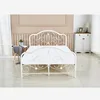 Queen Bed Frame Metal Platform Complete Bed with Vintage Headboard and Footboard Box Spring Replacement Steel Bed Frame, Matte B