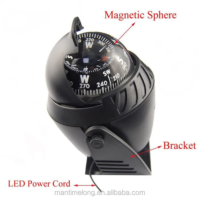 Black Light Universal Car Fixable Rocking Lensatic Compass Night Lights