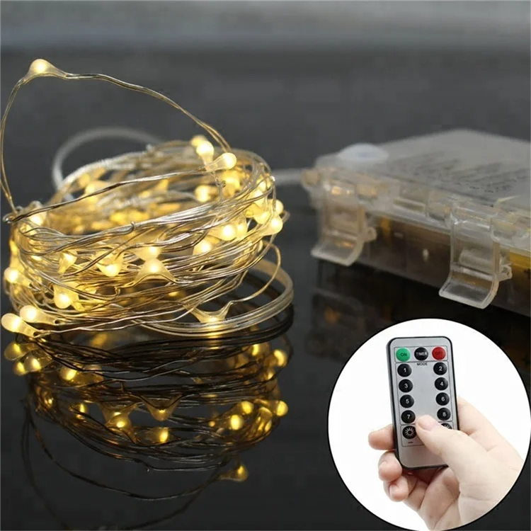 Christmas Copper Wire Battery Operated Fairy String Lights Indoor with Remote