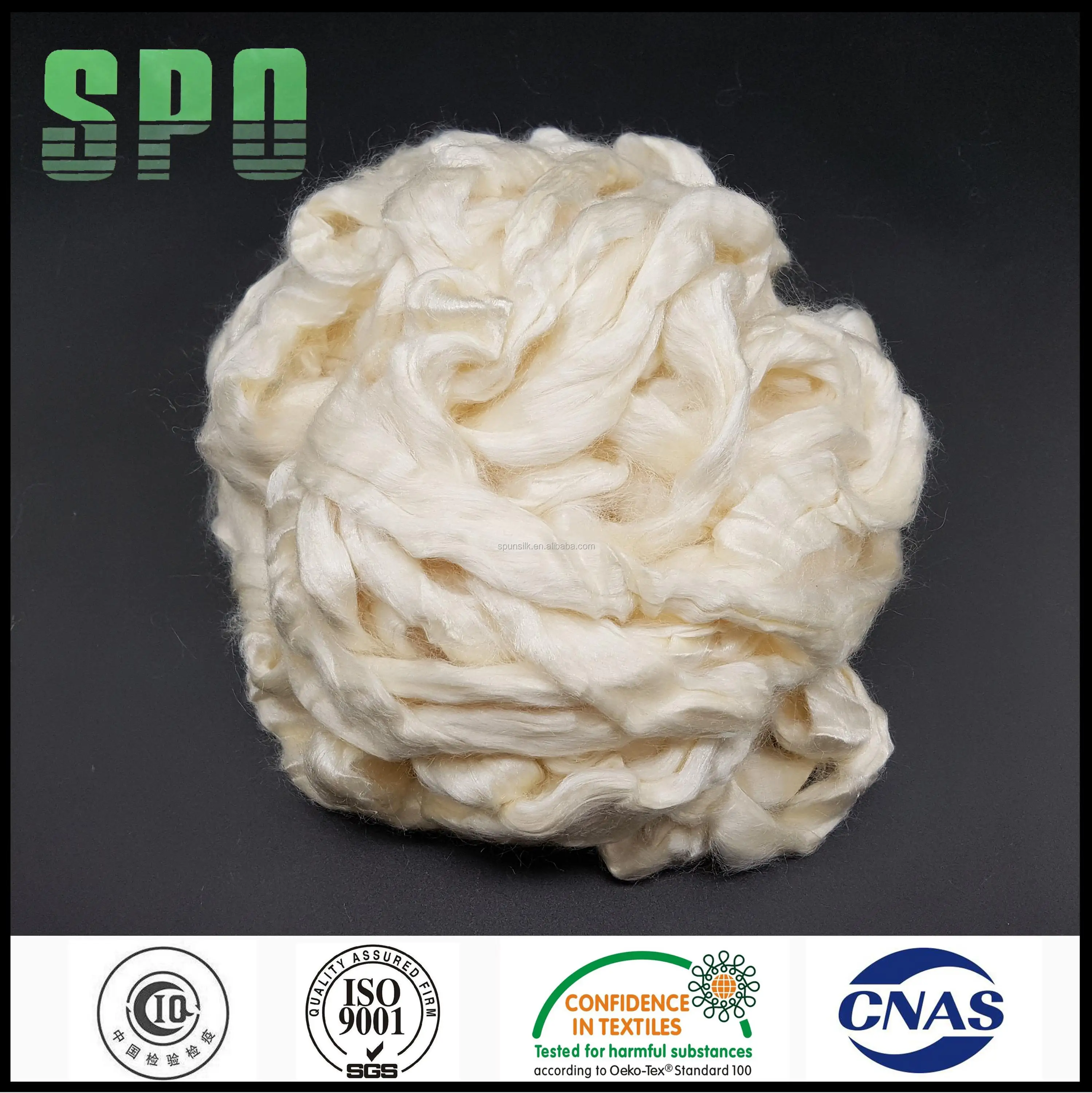 Raw Banana Silk Fiber A1 Grade Tussah Silk Sliver Blending With Cotton