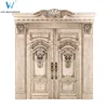 expensive front double wooden door designs with classic carving pattern