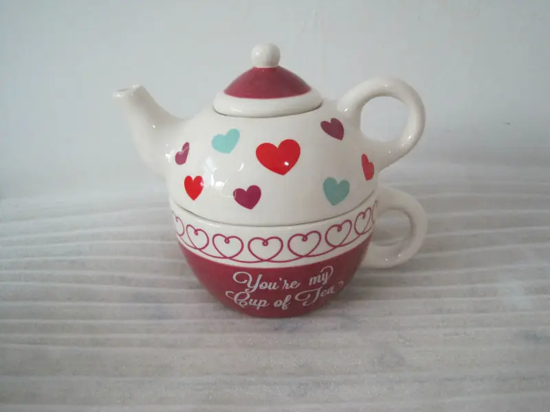 Cheap Wholesale Decorative White Ceramic Teapots,Enamelled Double